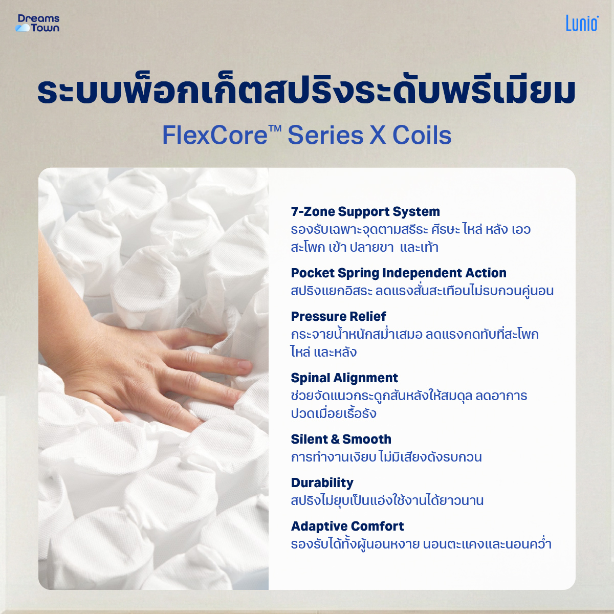 ที่นอนยางพารา 3.5 ฟุต LUNIO LUXE MATTRESS หนา 15 นิ้ว_5